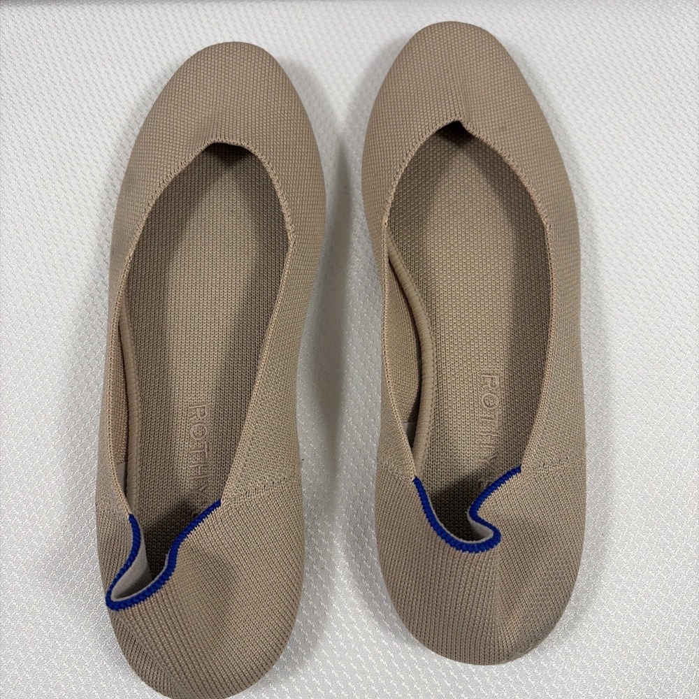 Rothy's THE FLAT Round Toe Ballet Flats Women's Size 9.5 Shoes Cream Color - Picture 3 of 8